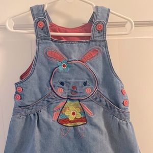 Size 18-24 months denim jumper with bunny detail